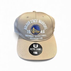 Ultra Game NBA Golden State Warriors Mens Adjustable Basketball Hat Khaki